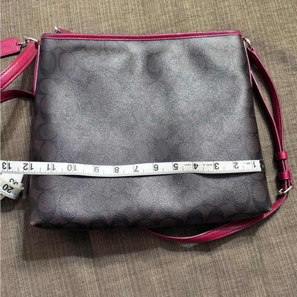 COACH Brown Signature Crossbody with Pink Trim and Strap - Picture 7 of 8